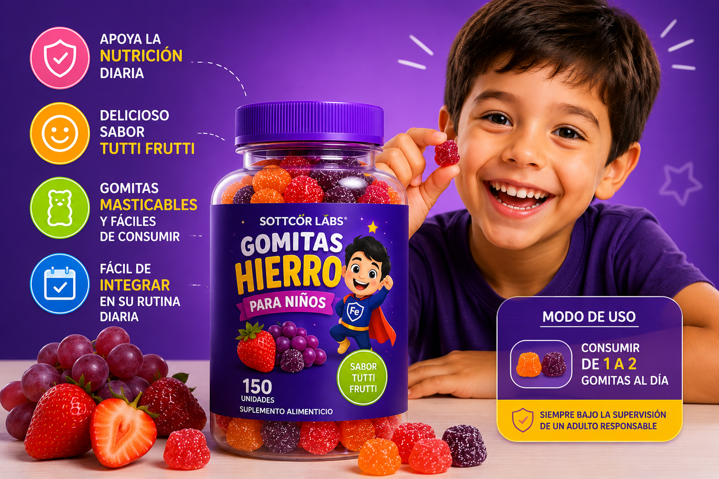 GOMITAS HIERRO PARA NIÑOS – SOTTCOR